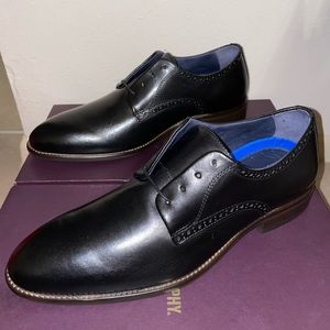 Johnston & Murphy plain toe mens dress shoes black